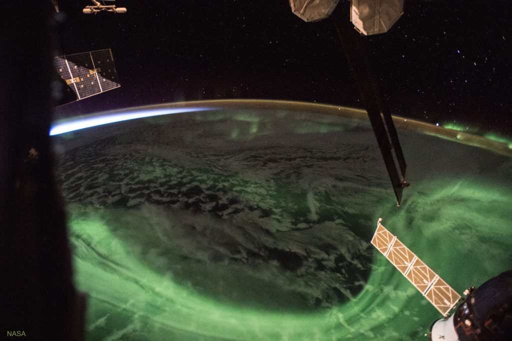 The Aurora and the Sunrise from the ISS